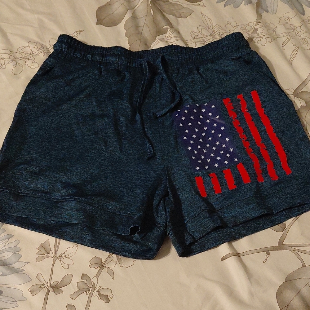Men's Athletic Shorts with Flag Design
